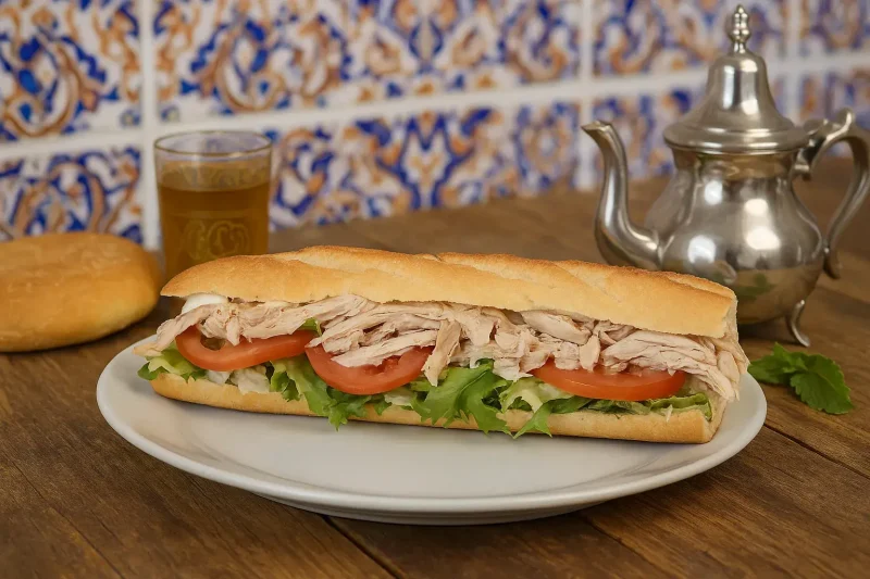 bocadillo pollo vegetales